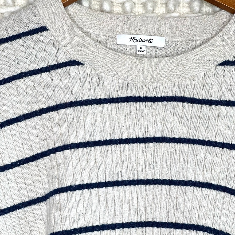 Madewell No Strings Attached Striped Crewneck Swe… - image 4